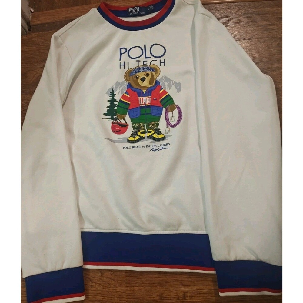 POLO RALPH LAUREN Hi-Tech Alpine Polo Bear Crewneck Sweatshirt Mens Large